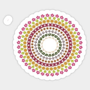 Rainbow Garden Mandala - Teal Sticker